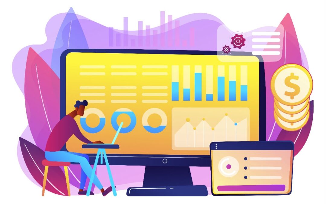 Financial technology and digital trading interface illustration depicting CRM integrations and trading analytics tools