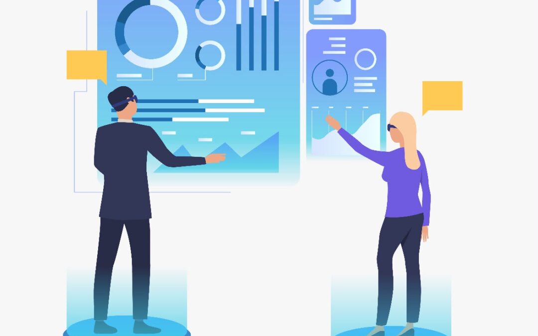 Digital vector illustration showing corporate AI automation workflows, enterprise data analytics, and human-in-the-loop tech integration