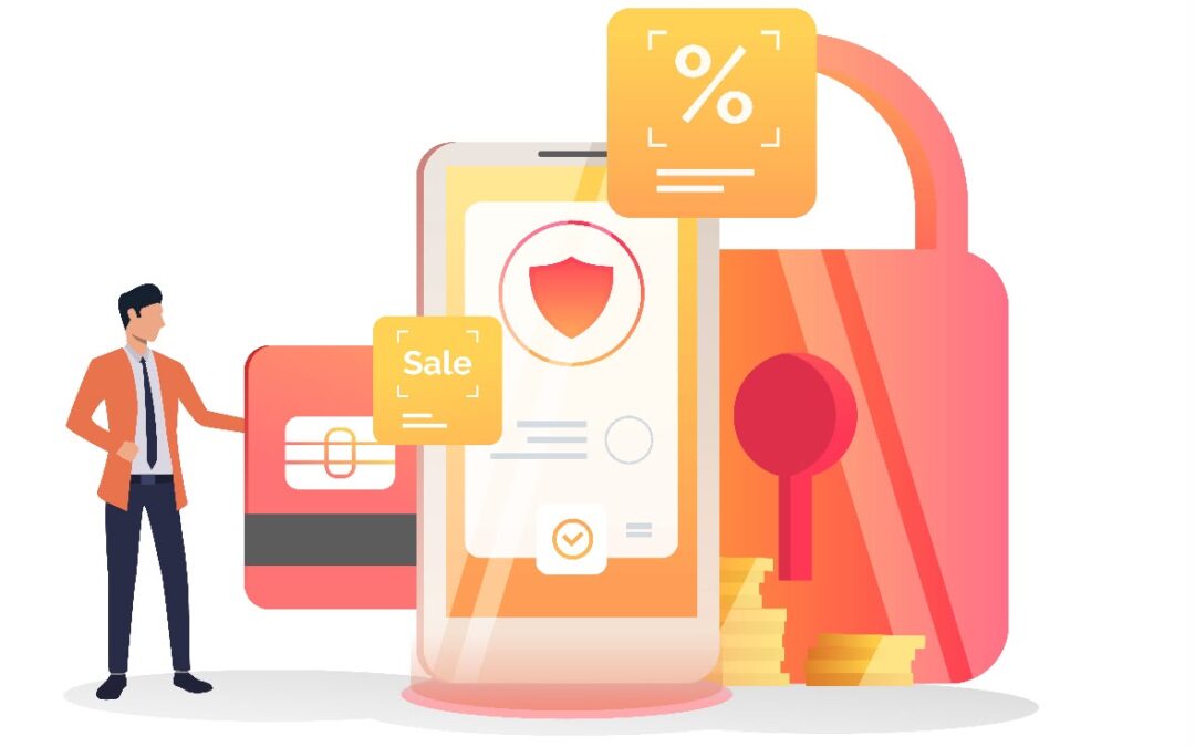 Conceptual digital illustration of encrypted payment gateway security, credit card tokenisation, and financial data protection