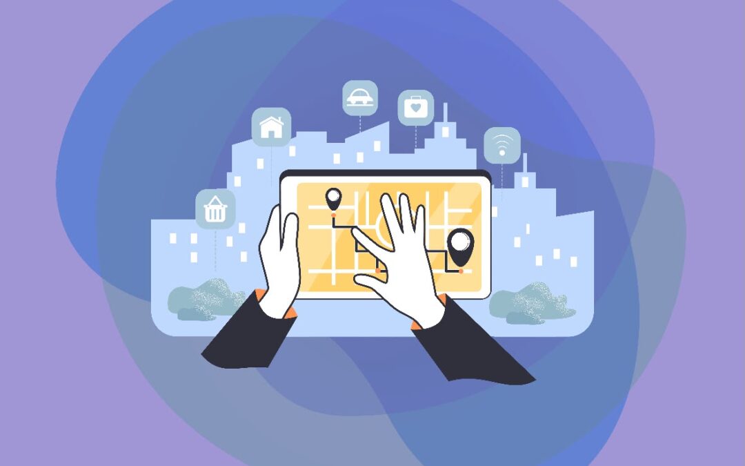 Conceptual illustration showing AI guest messaging automation, unified inbox workflows, and hotel front-desk operations